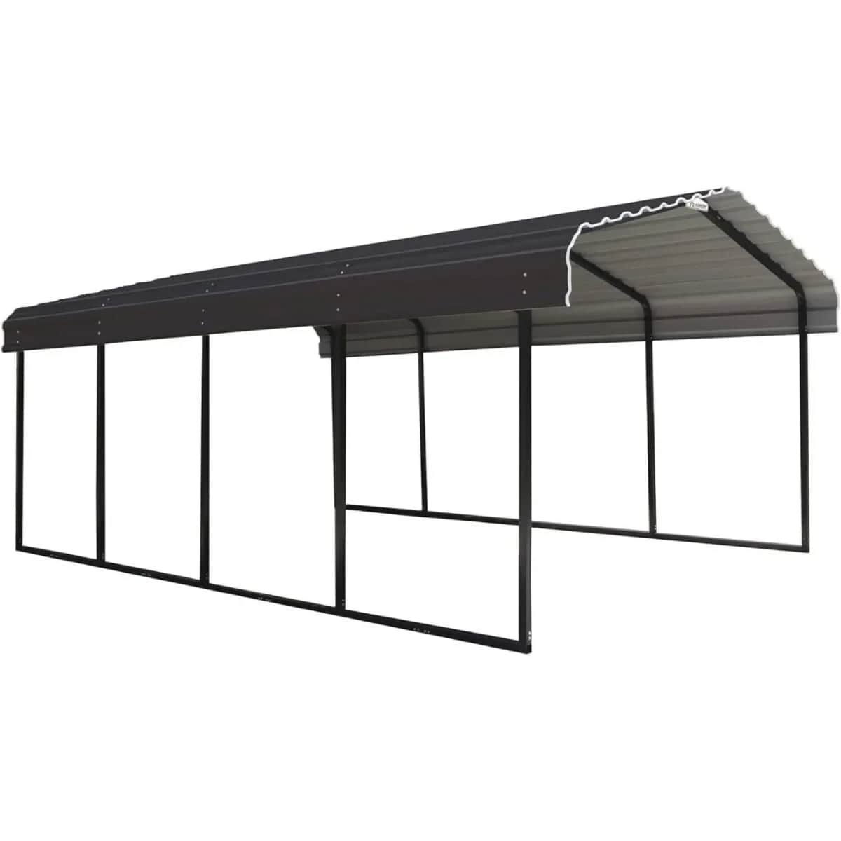 Arrow 12 x 20 x 7 ft Steel Carport Kit, Eggshell
