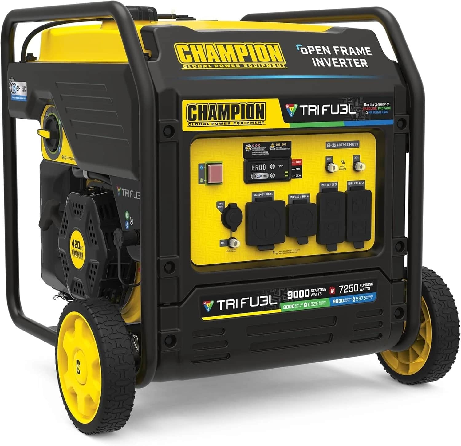 Champion 201176 9000W Tri-Fuel Open Frame Inverter Generators
