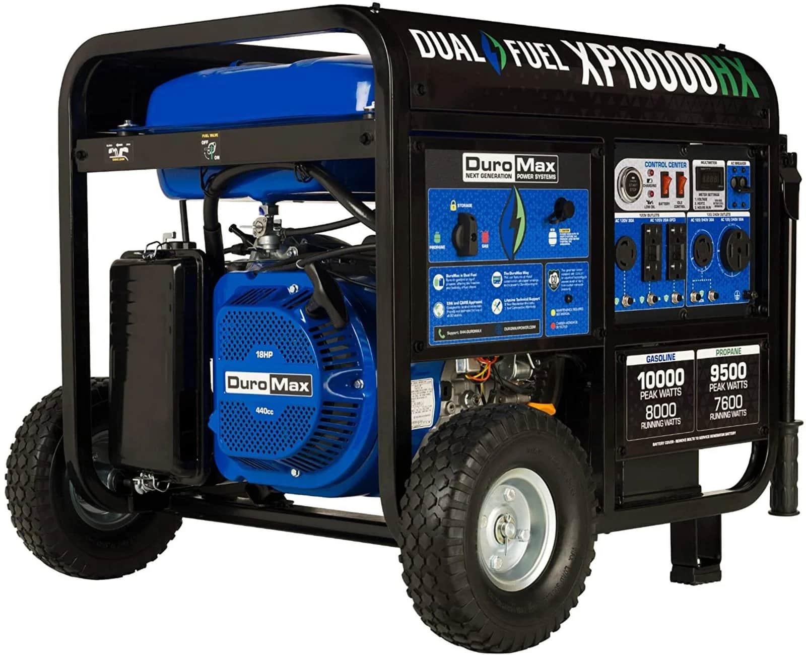 DuroMax XP10000HX 10,000 Watt Portable Dual Fuel Generators