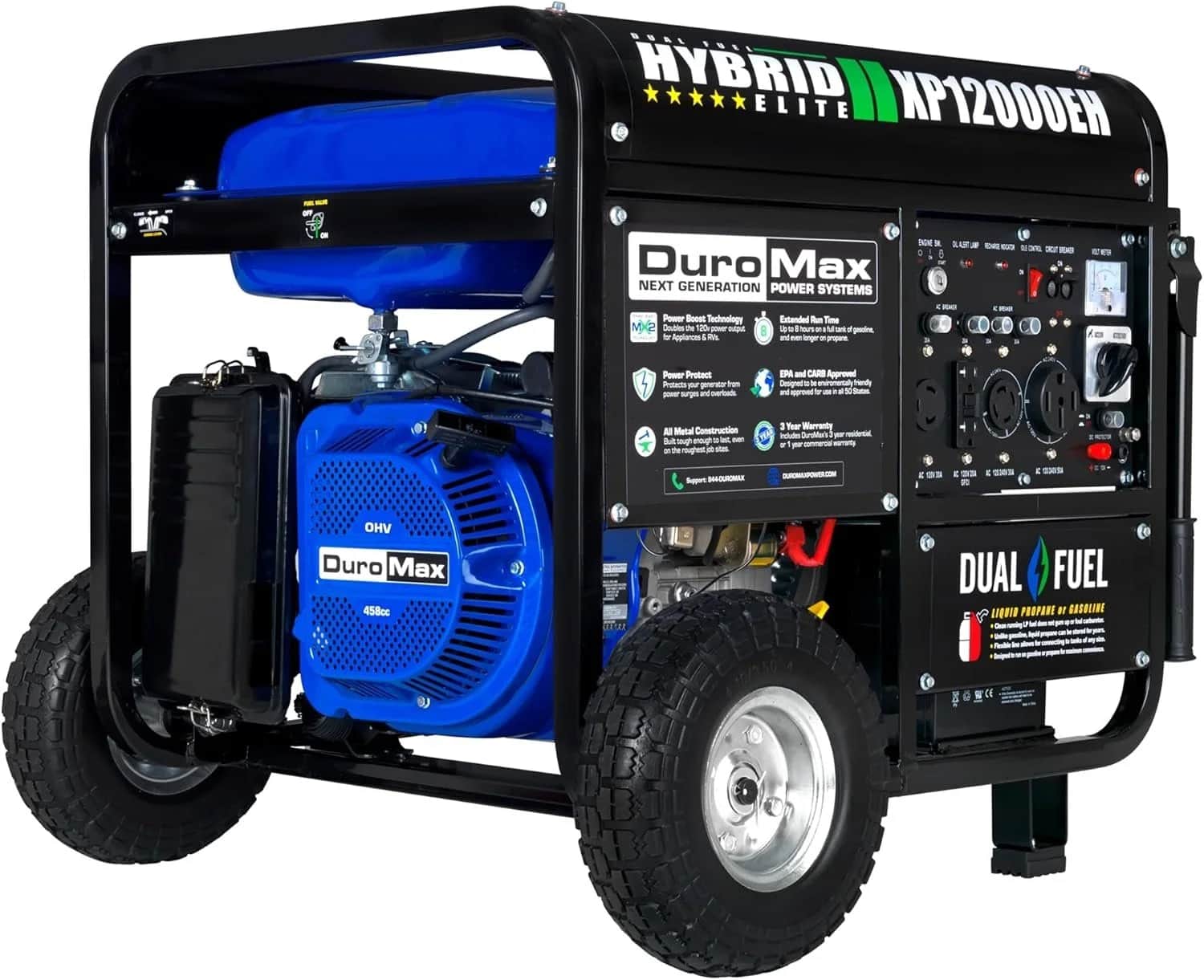 DuroMax XP12000EH 12,000 Watt Dual Fuel Portable Generators