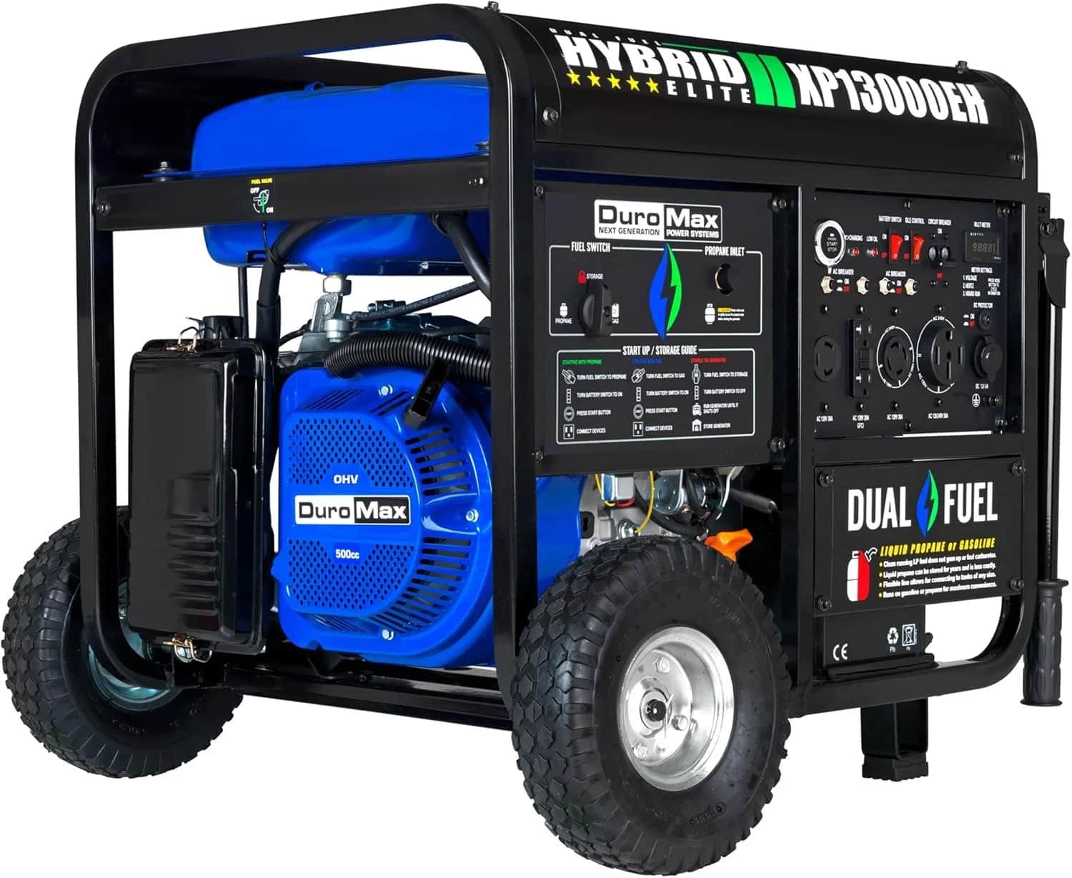 DuroMax XP13000EH 13,000 Watt Dual Fuel Portable Generators