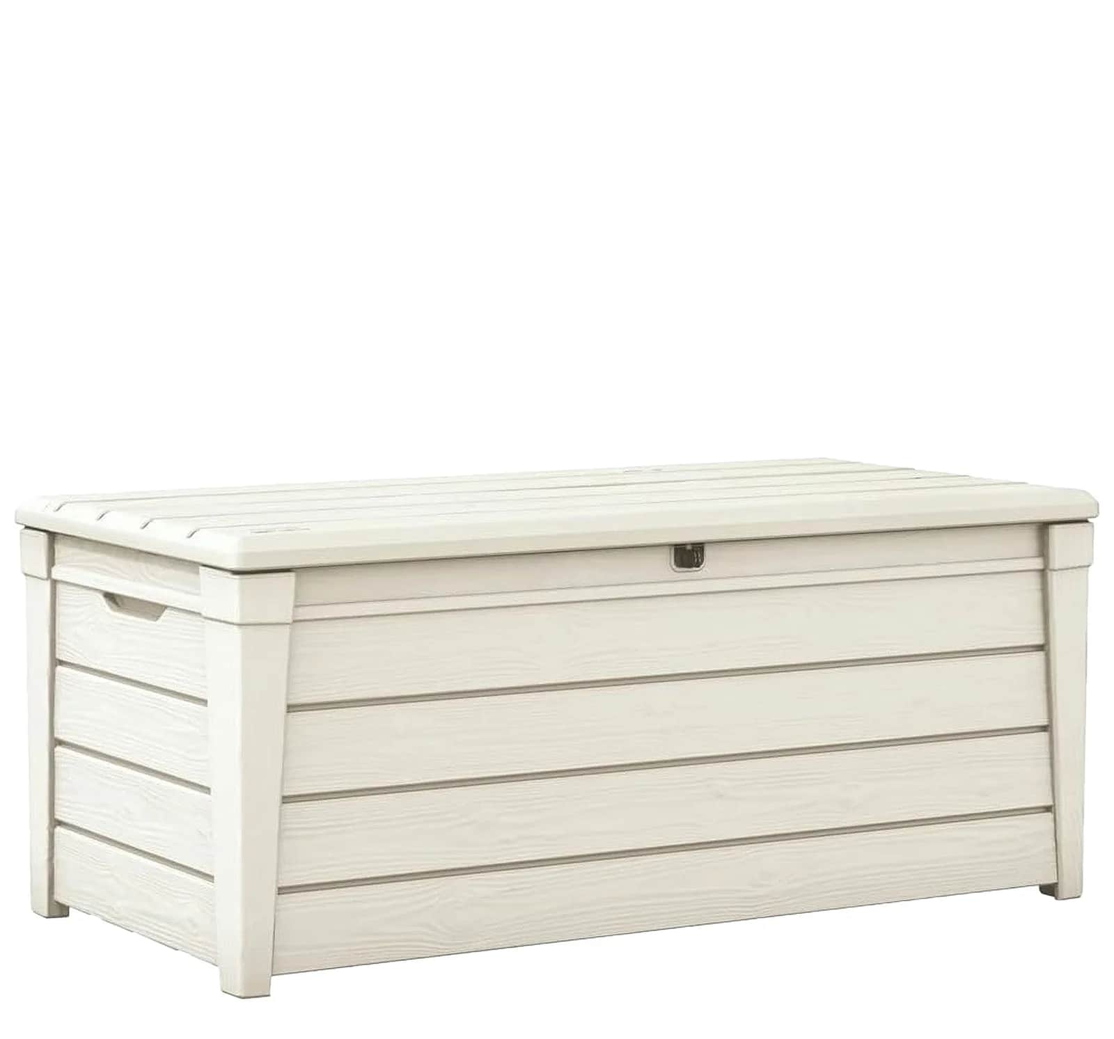 Keter Brightwood 120 Gallon Outdoor Storage Deck Box – White