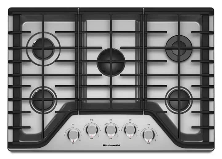 KitchenAid 30″ 5-Burner Gas Cooktops KCGS350ESS
