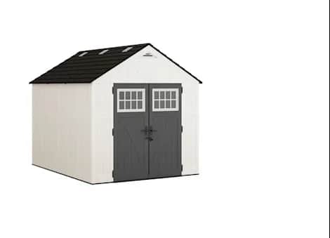 Suncast Tremont 8 ft. x 10 ft. Storage Shed with Floors – Ice Cube|BMS8125