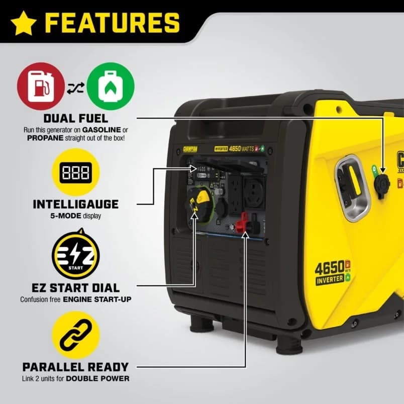 Champion 200994 3650/4650W Dual Fuel Inverter Generators