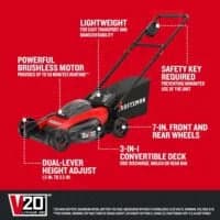 CRAFTSMAN V20 Lawn Mower, Push Mowers