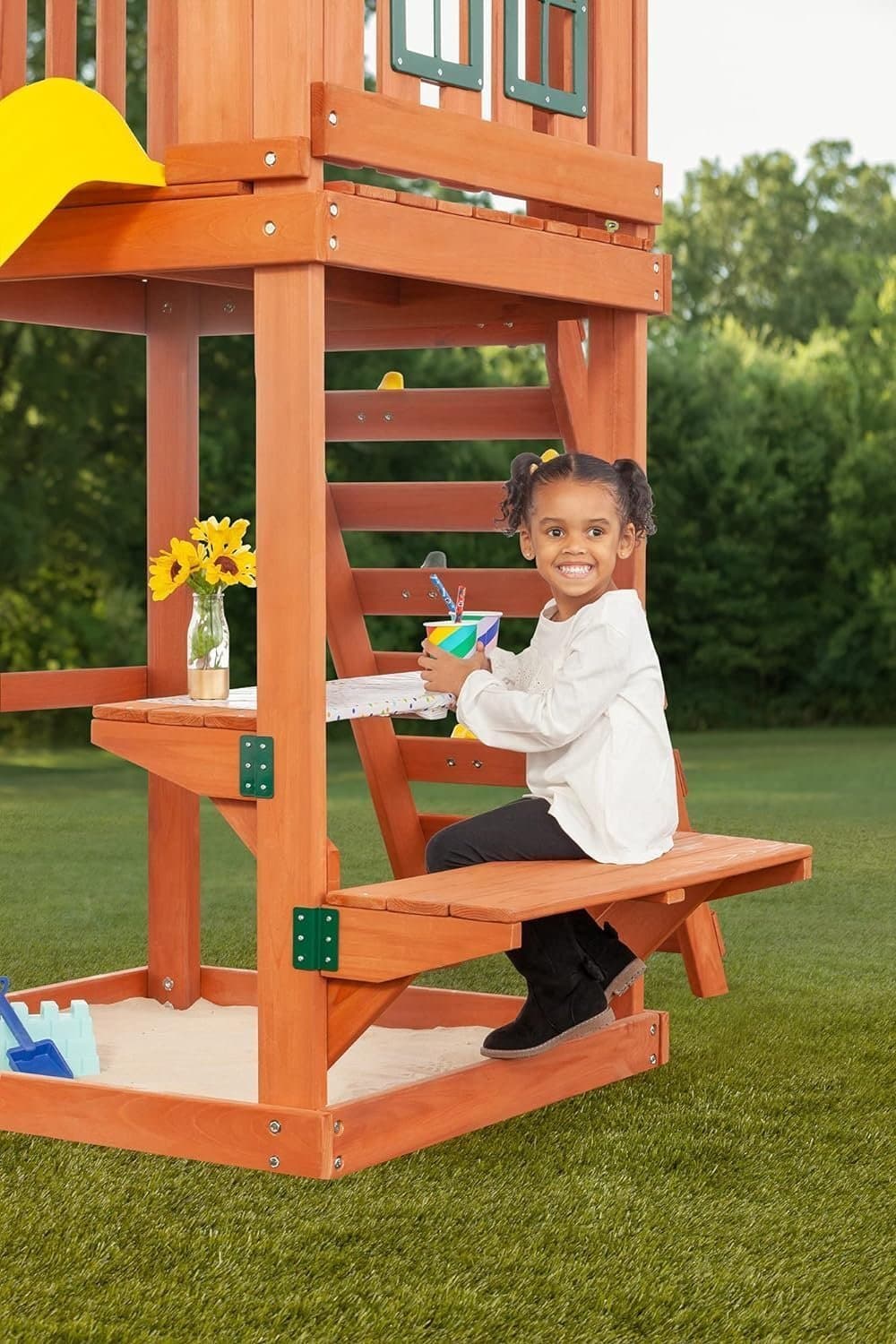 Creative Cedar Designs Cedar Cottage Wooden Swing Set