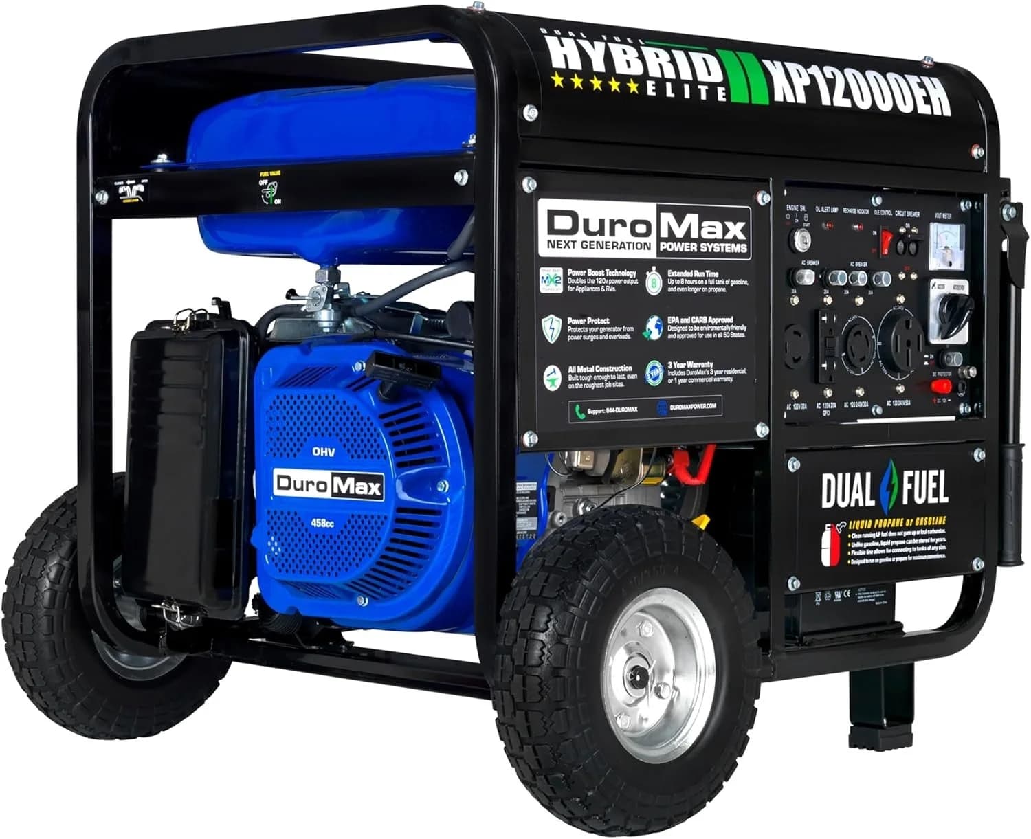 DuroMax XP12000EH 12,000 Watt Dual Fuel Portable Generators