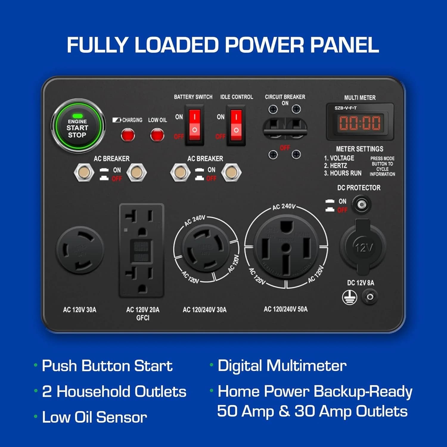 DuroMax XP13000EH 13,000 Watt Dual Fuel Portable Generators
