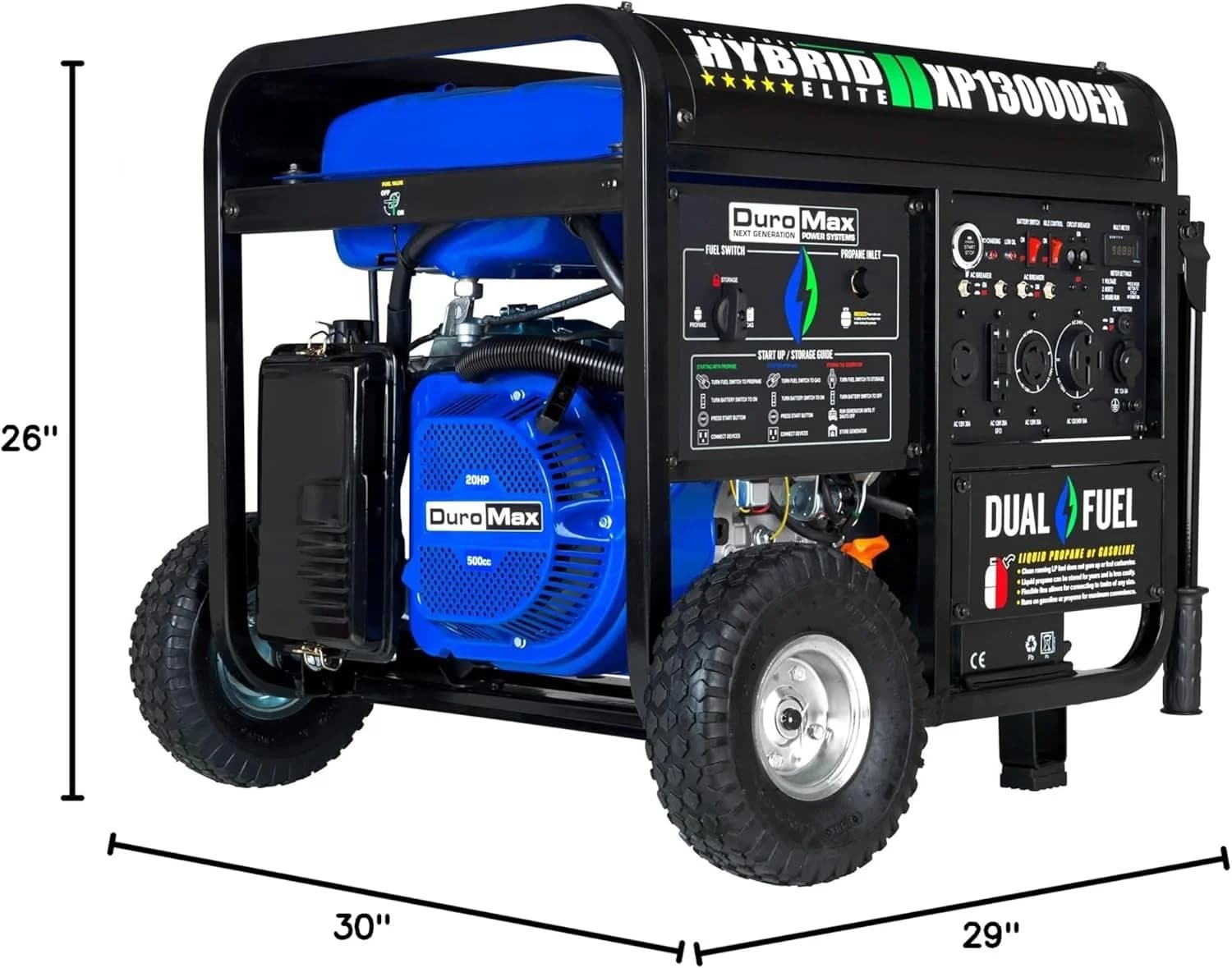DuroMax XP13000EH 13,000 Watt Dual Fuel Portable Generators