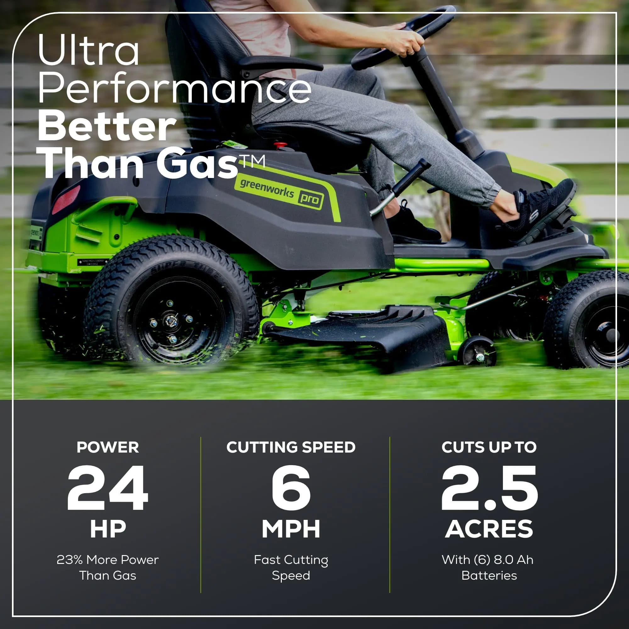 Greenworks 60V 42" Cordless Battery CrossoverT Riding Lawn Mowers