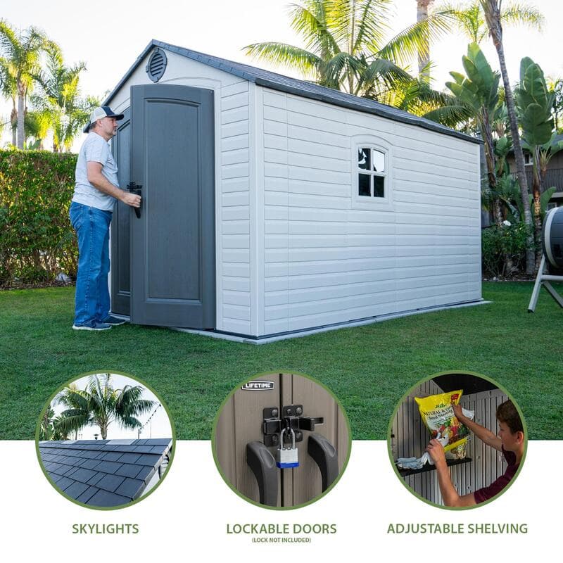 Lifetime 8 ft x 12.5 ft Outdoor Storage Shed – 60395
