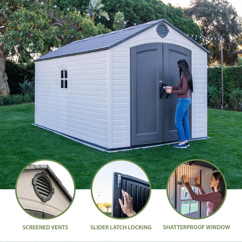 Lifetime 8 ft x 15 ft Outdoor Storage Shed – 60394