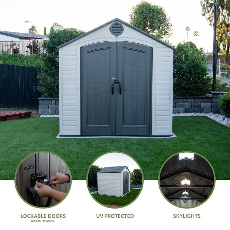 Lifetime 8 ft x 7.5 ft Outdoor Storage Shed – 60396