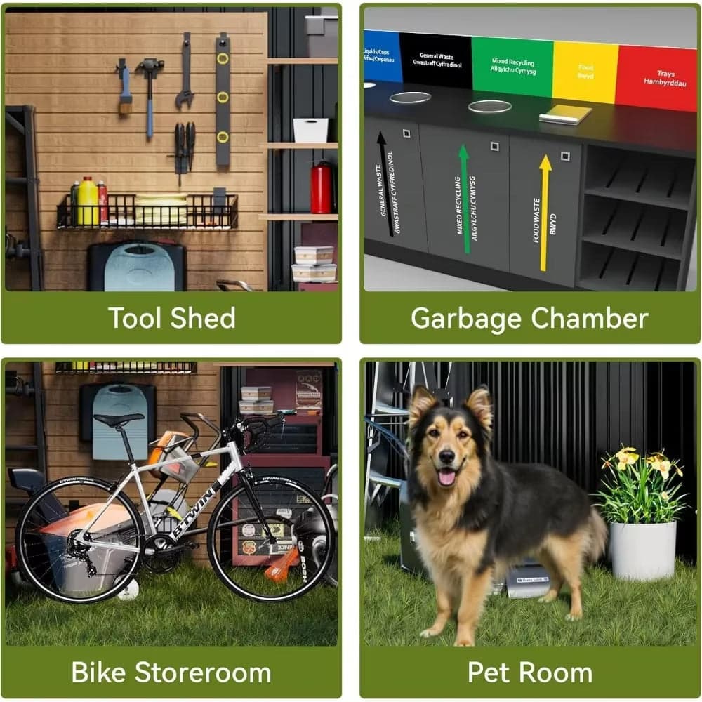Metal Outdoor Storage Shed with Lockable Doors and Vents