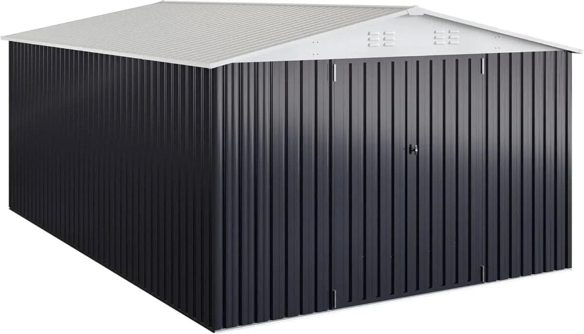 Patiowell 10 x 12 ft. Metal Outdoor Storage Shed, 119 sq. ft.