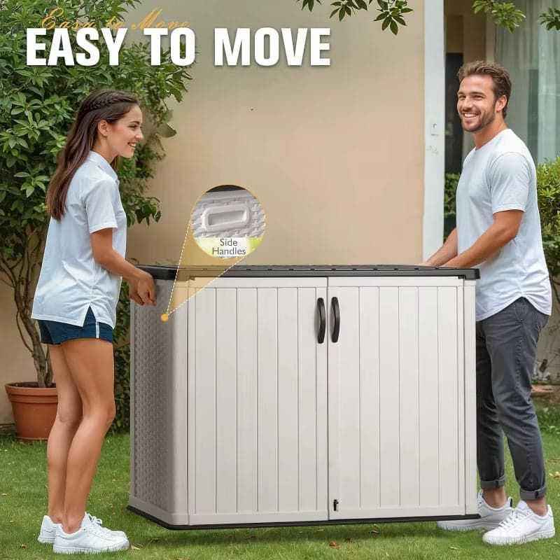 Spacious 27 Cu. Ft. Weatherproof Resin Horizontal Storage Shed