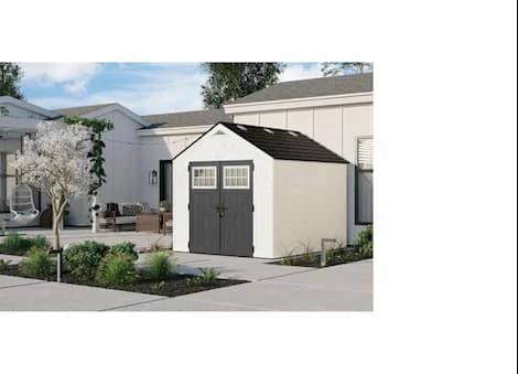 Suncast Tremont 8 ft. x 10 ft. Storage Shed with Floors – Ice Cube|BMS8125