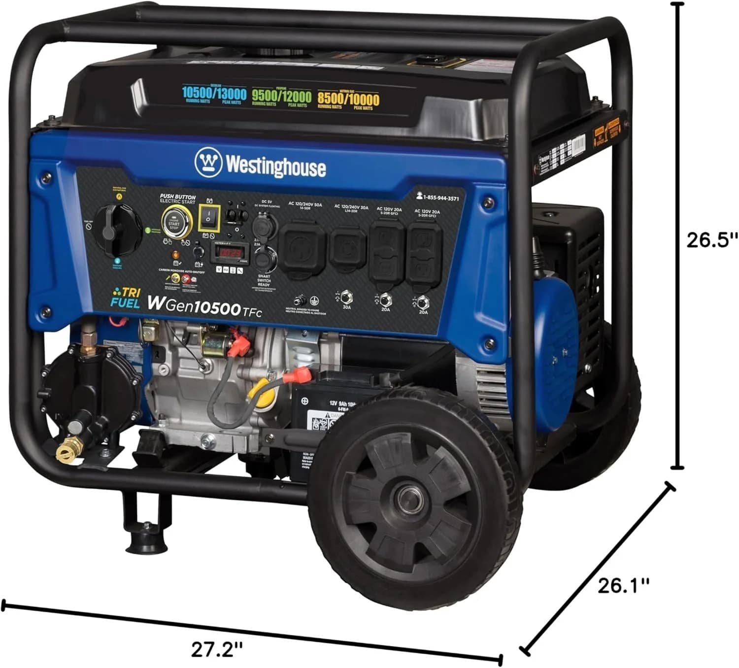 Westinghouse 13,500 Peak Watt Dual Fuel Portable Generators
