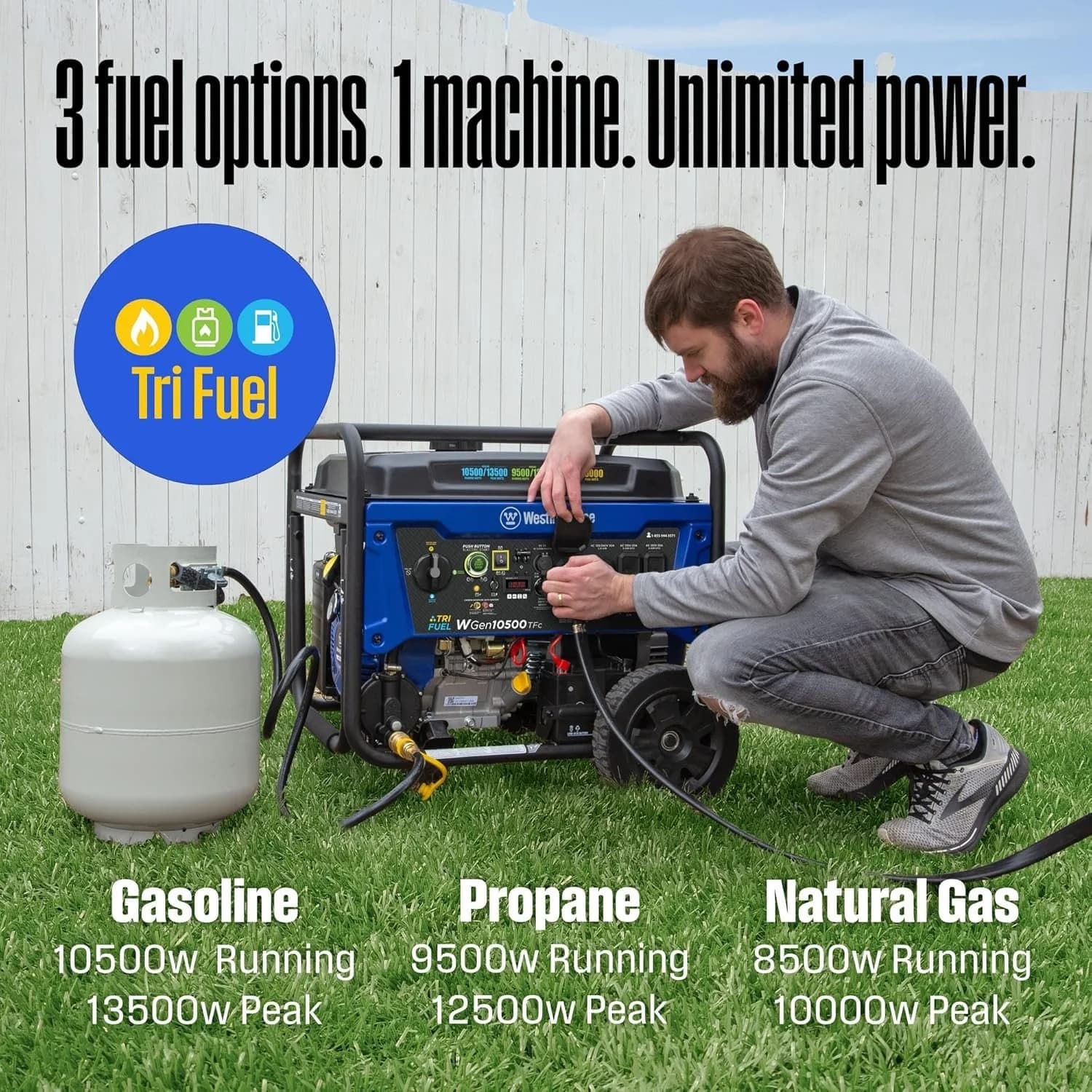 Westinghouse 13,500 Peak Watt Dual Fuel Portable Generators