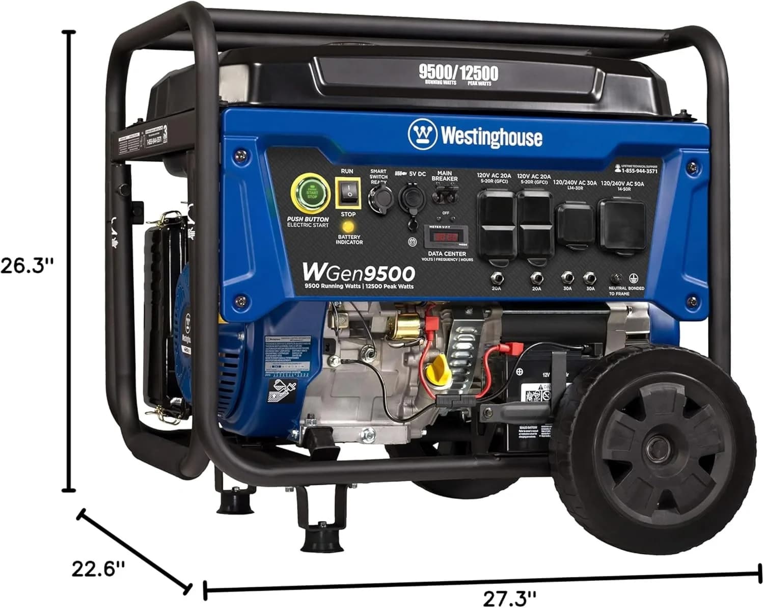 Westinghouse 9500 Peak Watt Home Backup Portable Gas Powered Generators