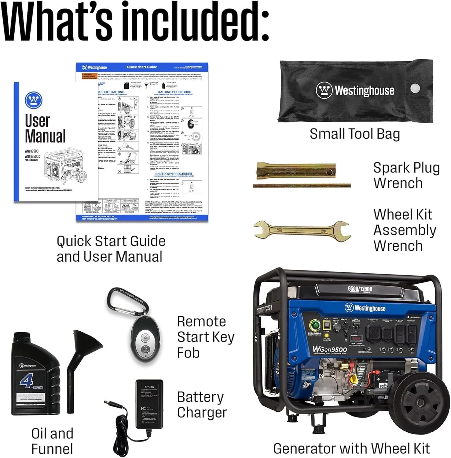 Westinghouse 9500 Peak Watt Home Backup Portable Gas Powered Generators