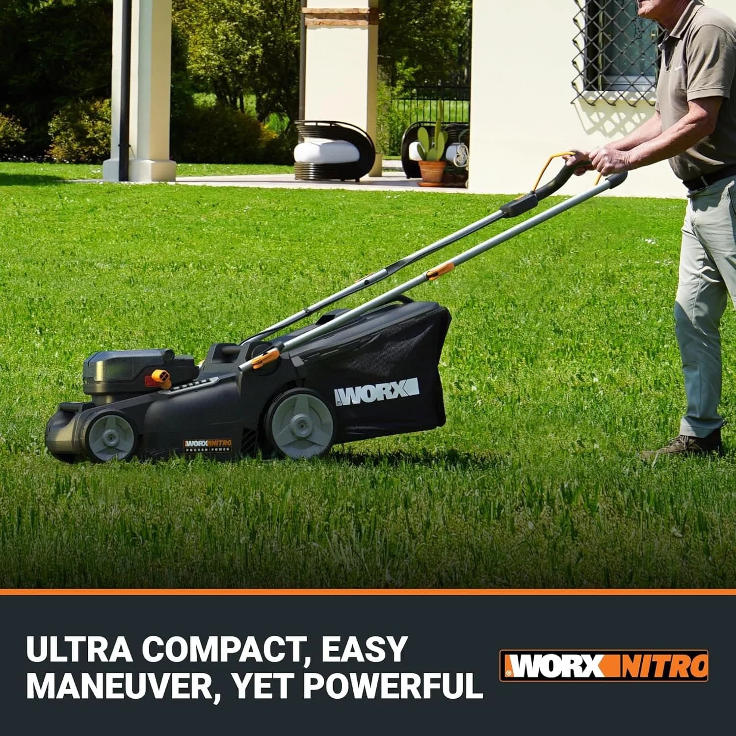 WORX Nitro 40V 16" Cordless Lawn Mowers w/Brushless Motor 2.0 &amp; Intellicut